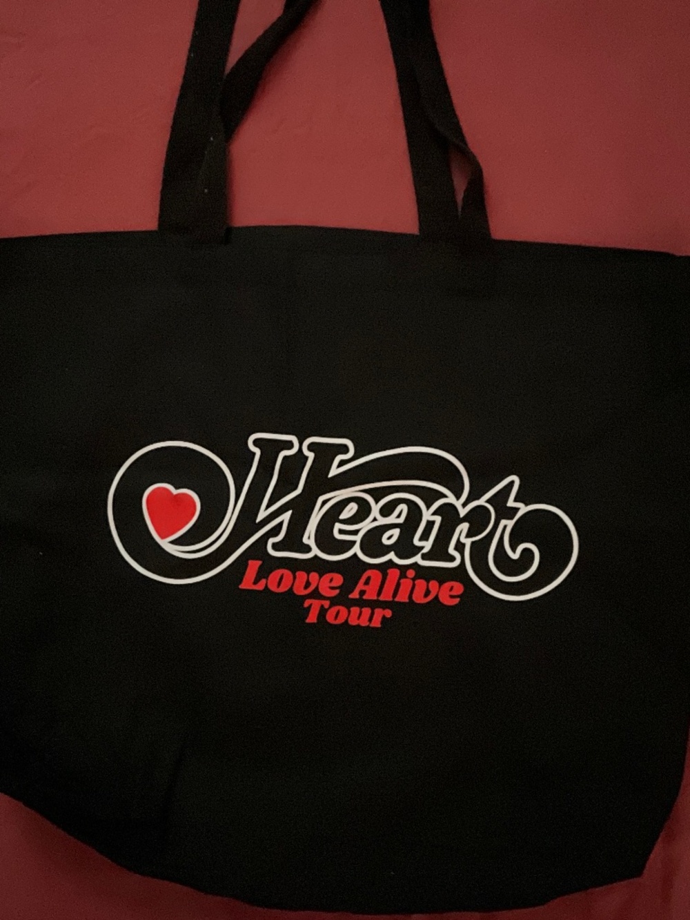 Rare 2019 HEART Love Alive Tour 2019 VIP Exclusive Black Canvas Tote Bag